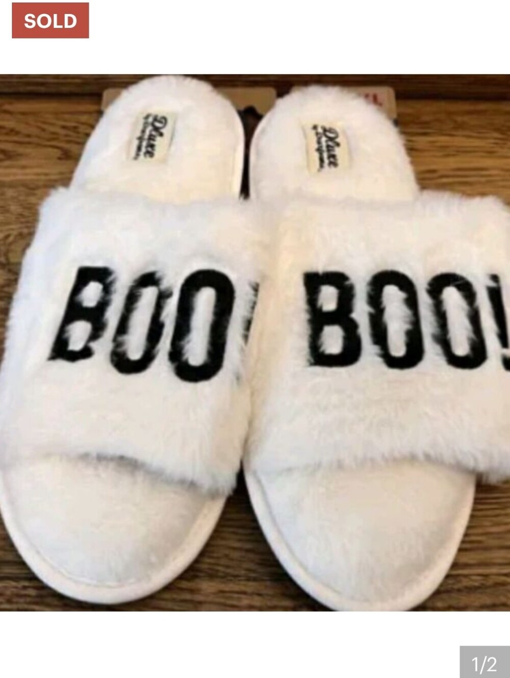 Dearfoam Women's Memory Foam Slippers BOO Halloween Various Sizes